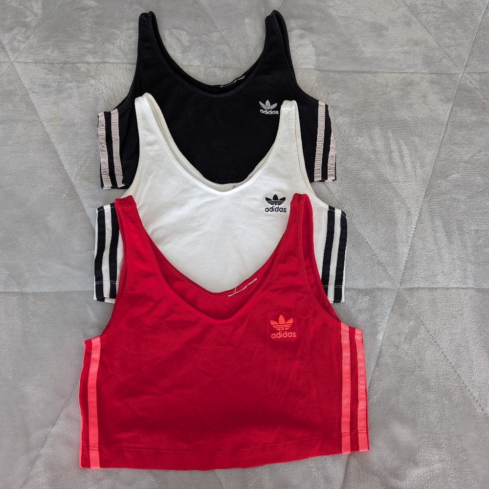 Set of 3 Adidas Cropped Tanks